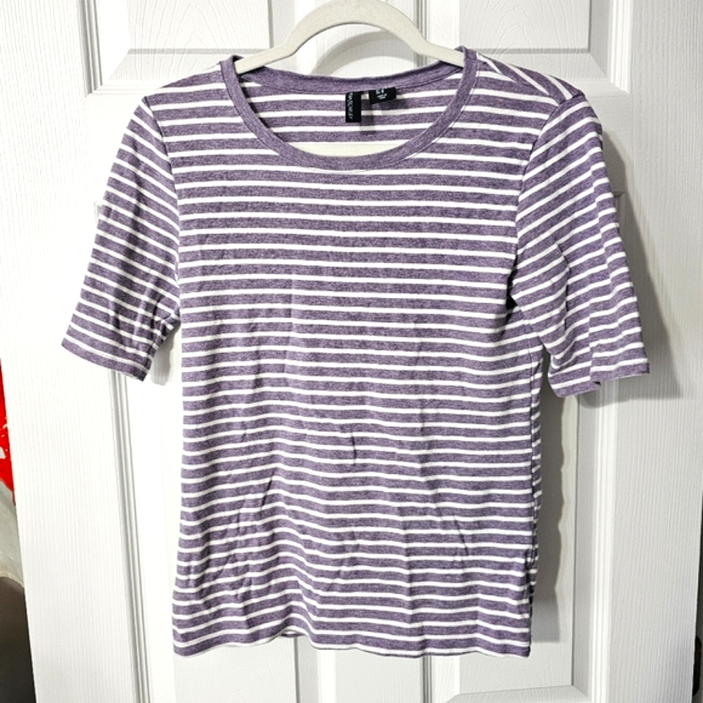 Cynthia Rowley Striped Tee Shirt - Size M - Picture 2 of 10